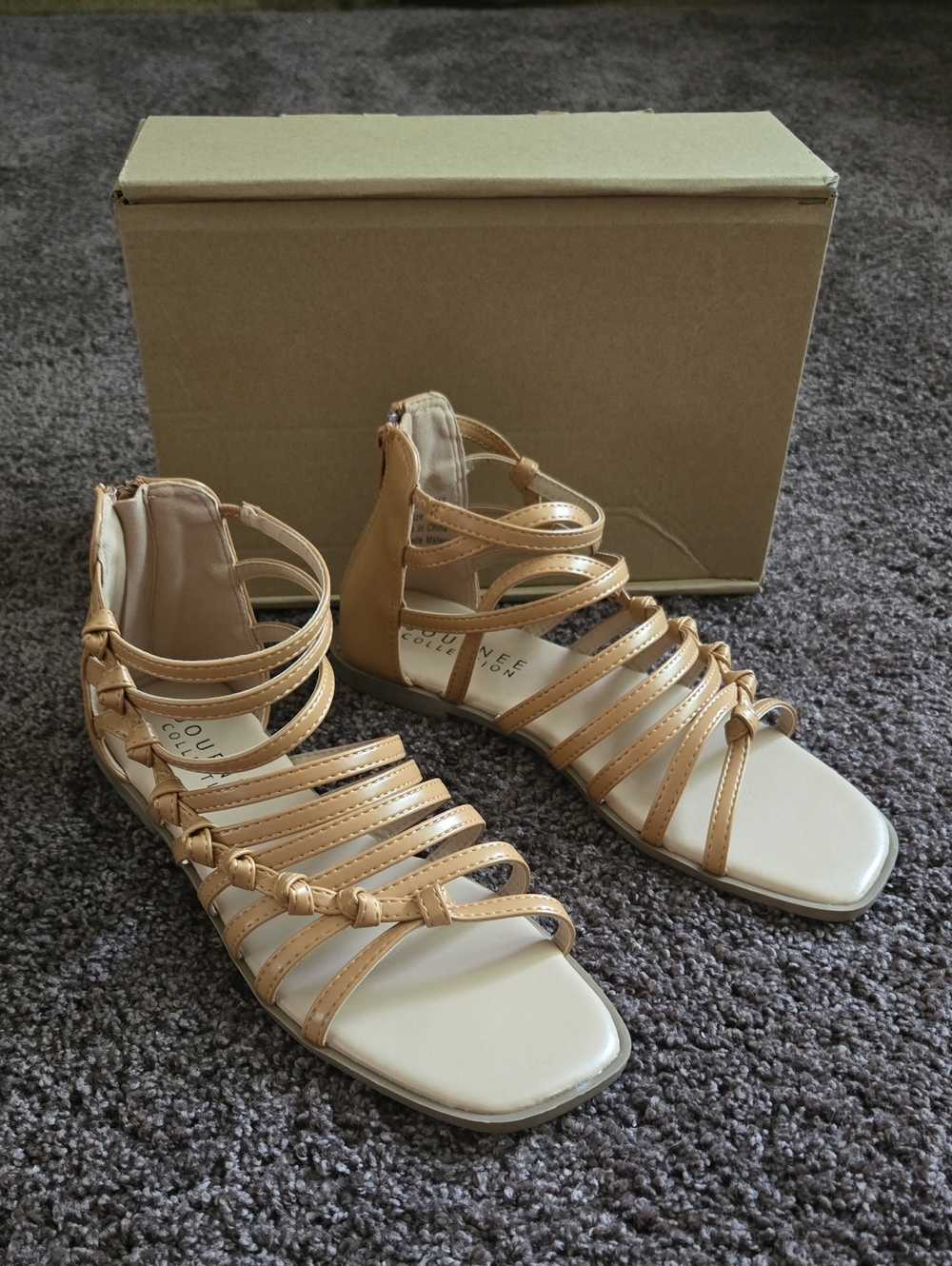 NEW Journee Tan Knot Gladiator Sandal 8